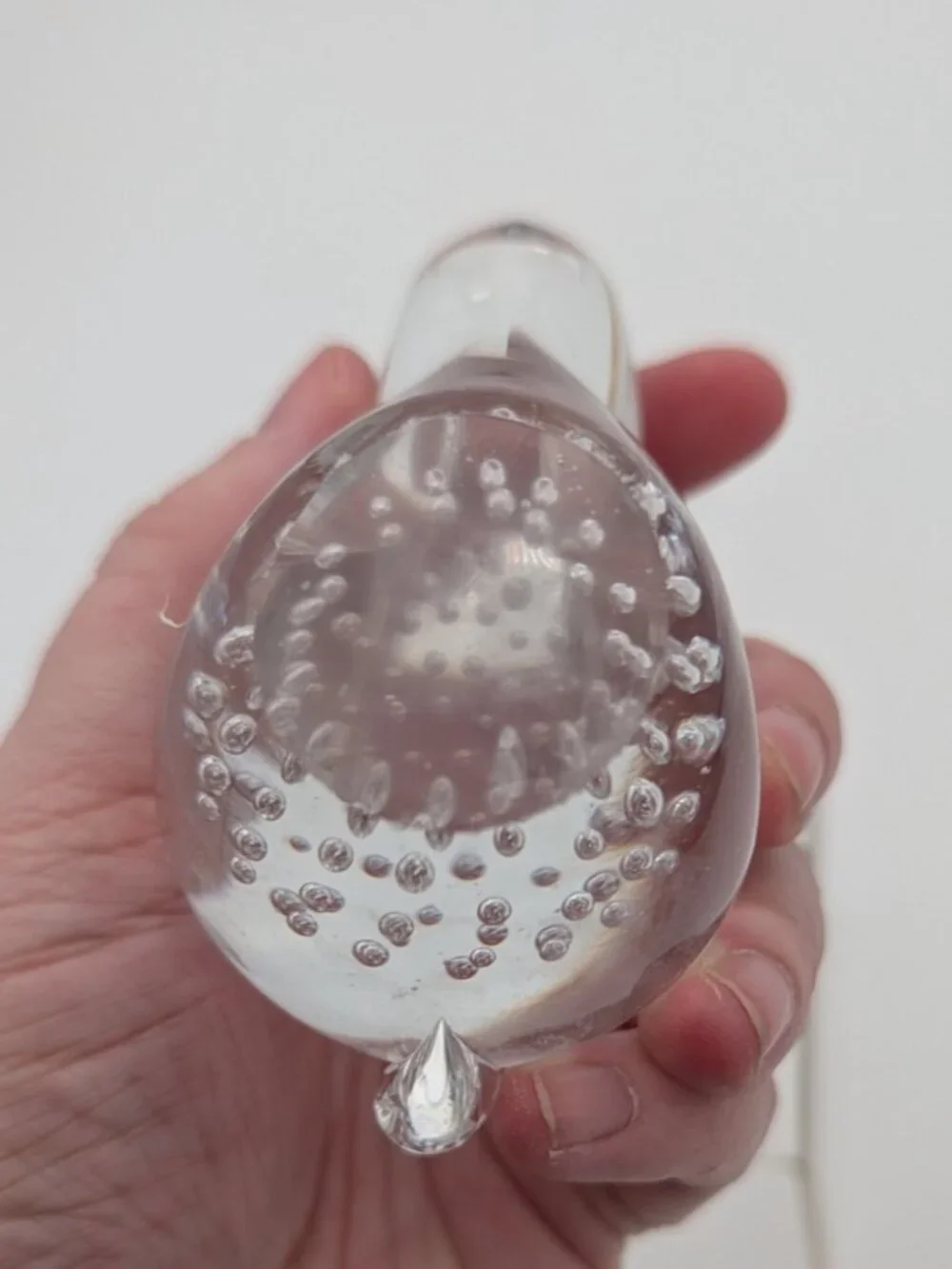 Vintage Art Glass Rabbit Bunny Paperweight Figure Clear controlled bubbles